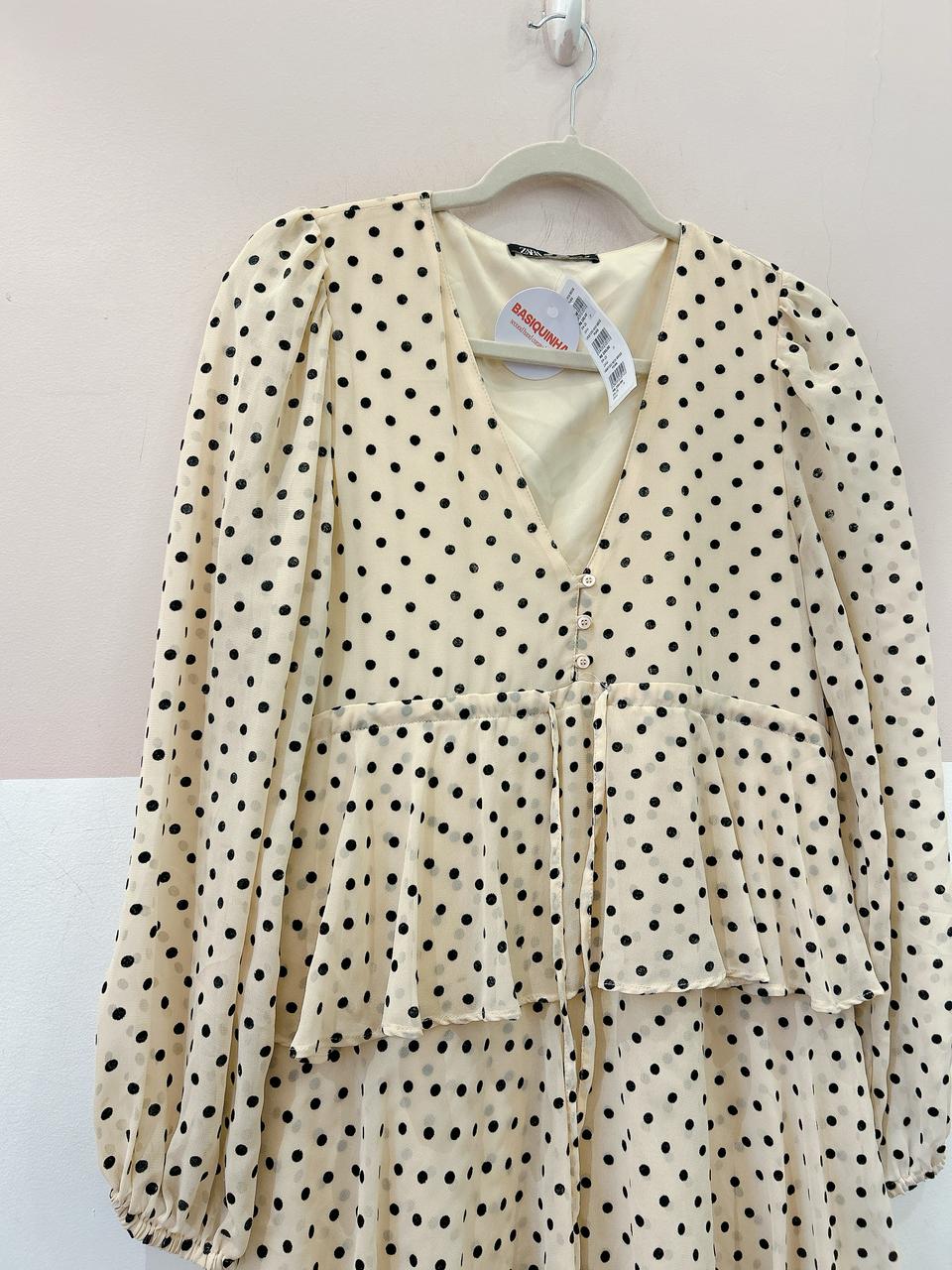 Vestido midi bege Zara P