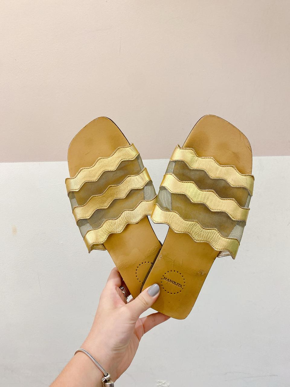 Rasteirinha dourado Mannolita 37