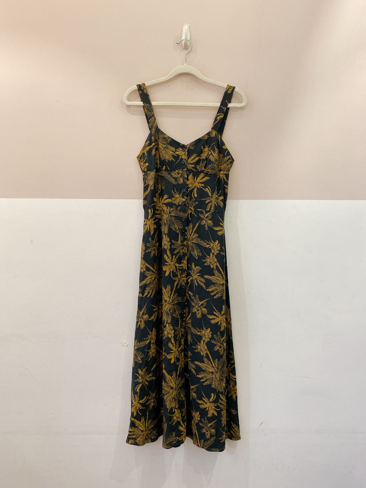 Vestido midi escuro coqueiro Farm M